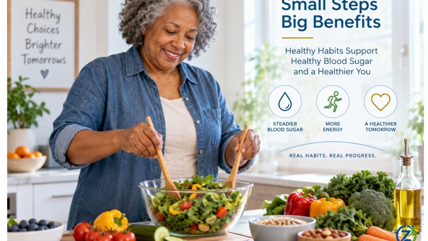Adult preparing a nutritious meal as part of managing Type 2 diabetes and metabolic health
