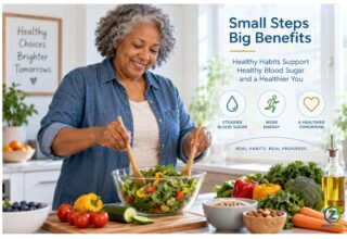 Adult preparing a nutritious meal as part of managing Type 2 diabetes and metabolic health