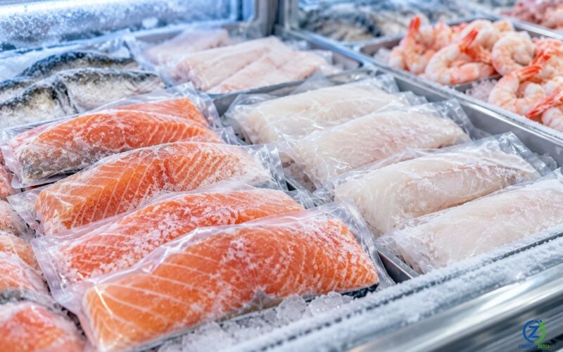 Frozen seafood fillets illustrating the benefits of choosing frozen fish